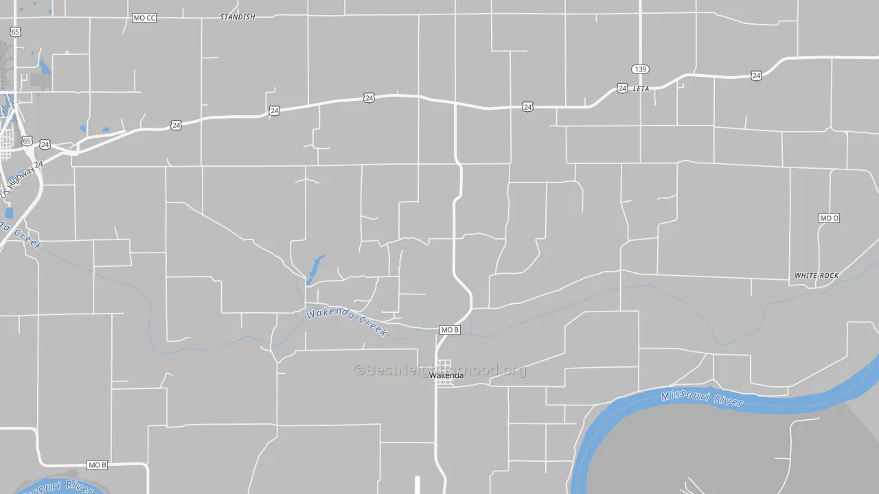 Transit Grade map of Wakenda, MO