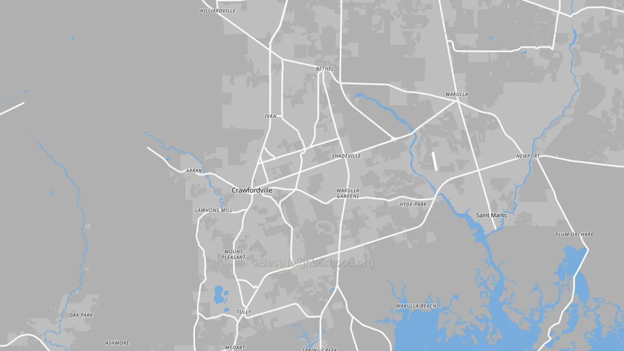 Transit Grade map of Wakulla County, FL