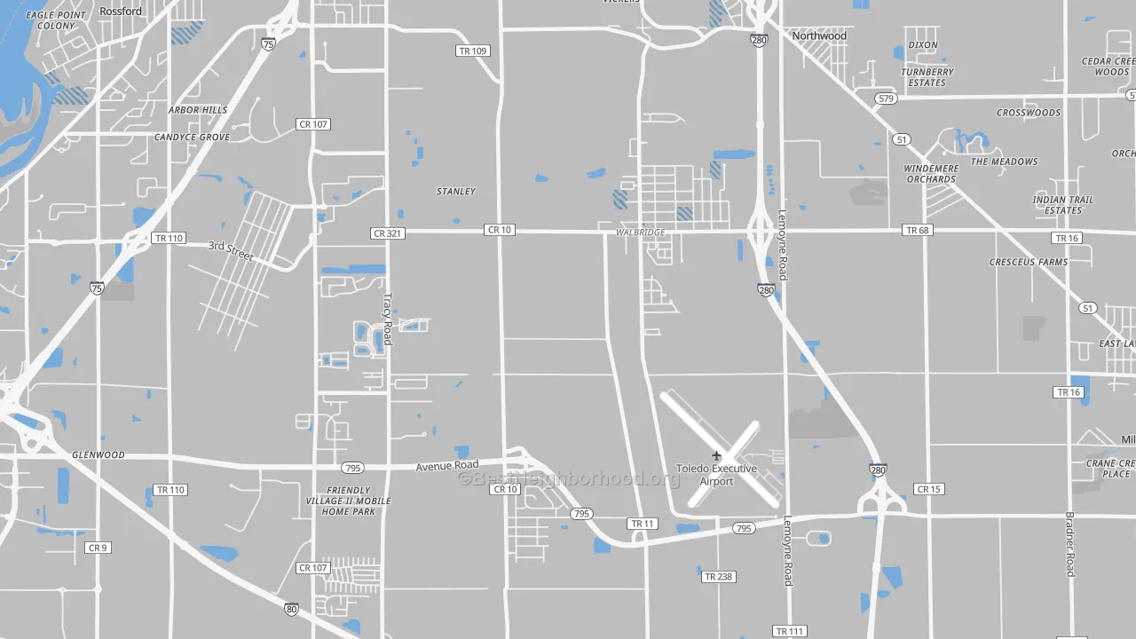 Transit Grade map of Walbridge, OH