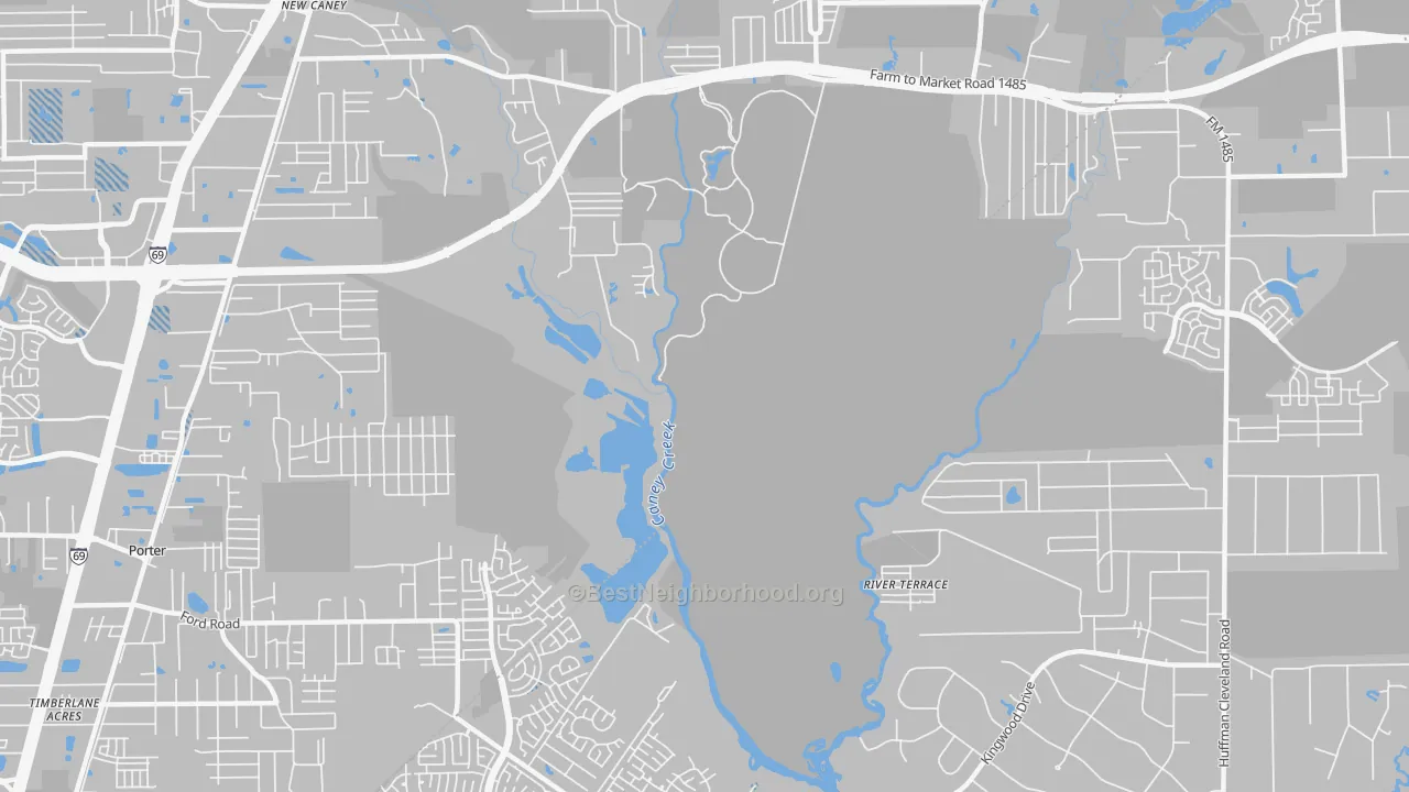 Transit Grade map of Walden Woods, TX