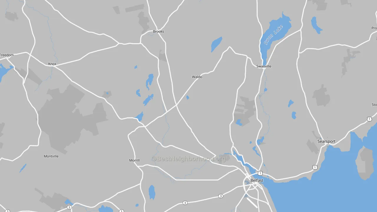 Transit Grade map of Waldo County, ME