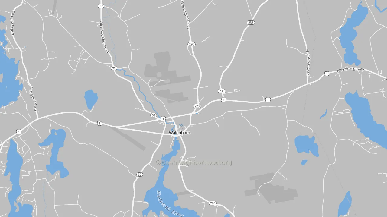 Transit Grade map of Waldoboro, ME