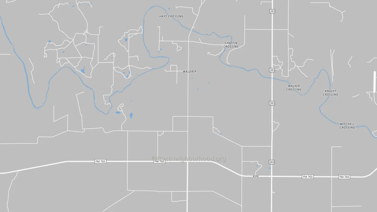 Transit Grade map of Waldrip, TX