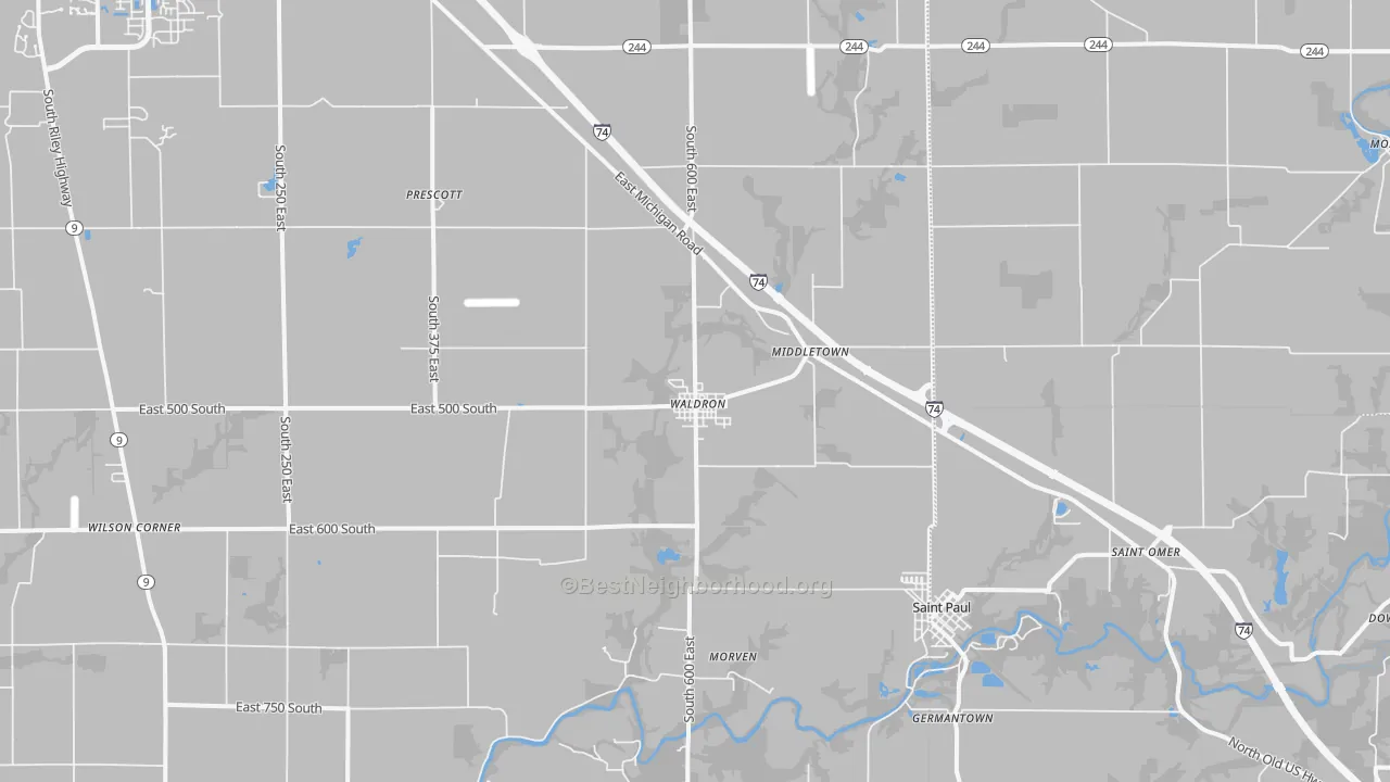 Transit Grade map of Waldron, IN