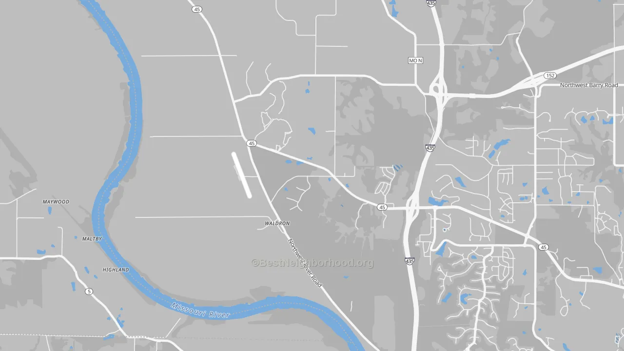 Transit Grade map of Waldron, MO