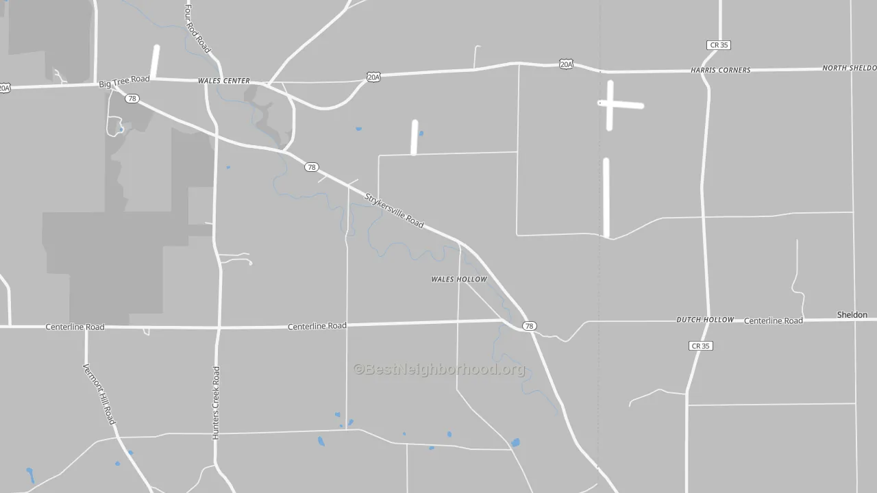 Transit Grade map of Wales Hollow, NY