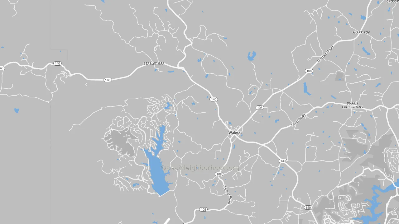 Transit Grade map of Waleska, GA