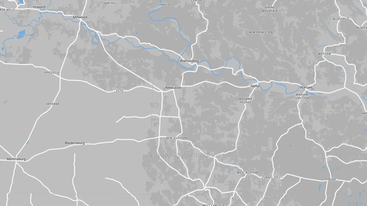 Transit Grade map of Walhonding, OH