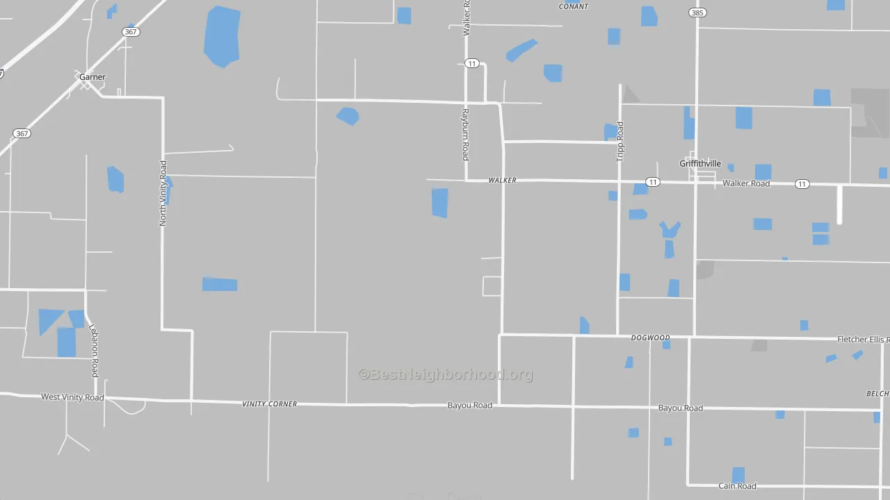 Transit Grade map of Walker, AR