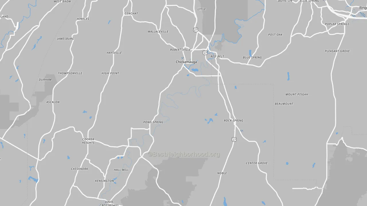 Transit Grade map of Walker County, GA