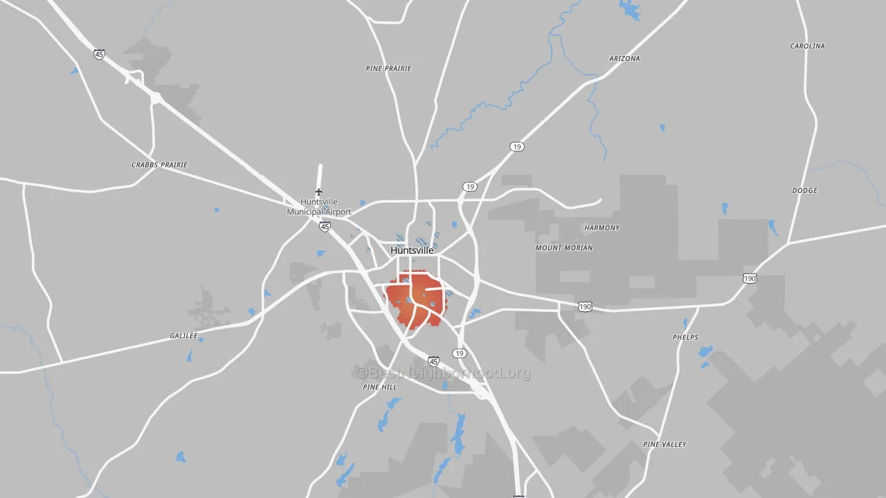 Transit Grade map of Walker County, TX