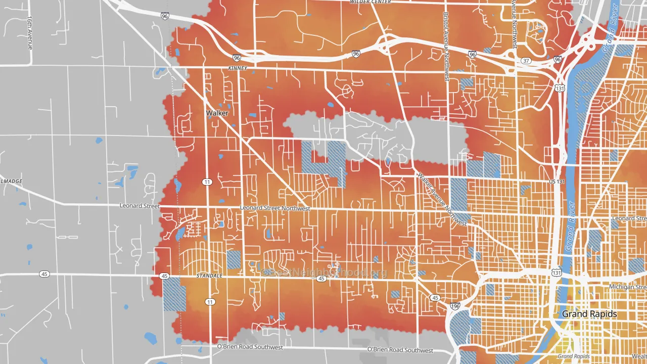 Transit Grade map of Walker, MI
