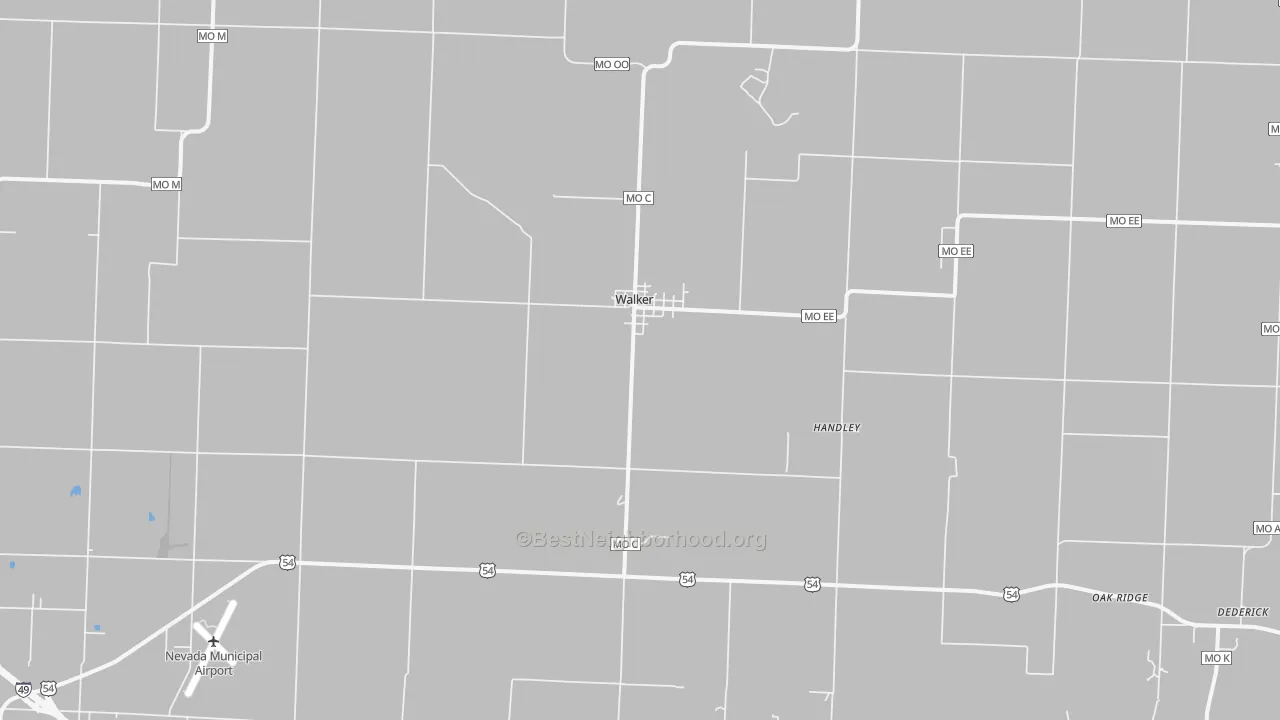 Transit Grade map of Walker, MO