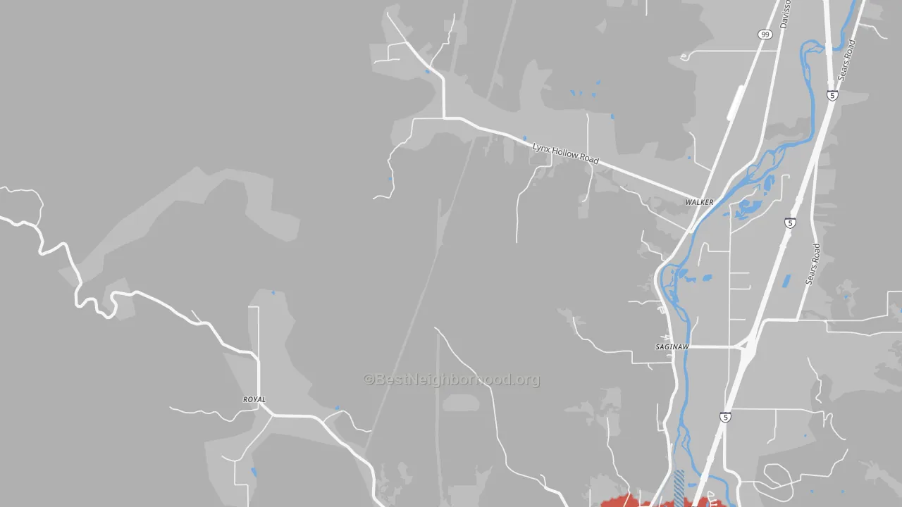 Transit Grade map of Walker, OR