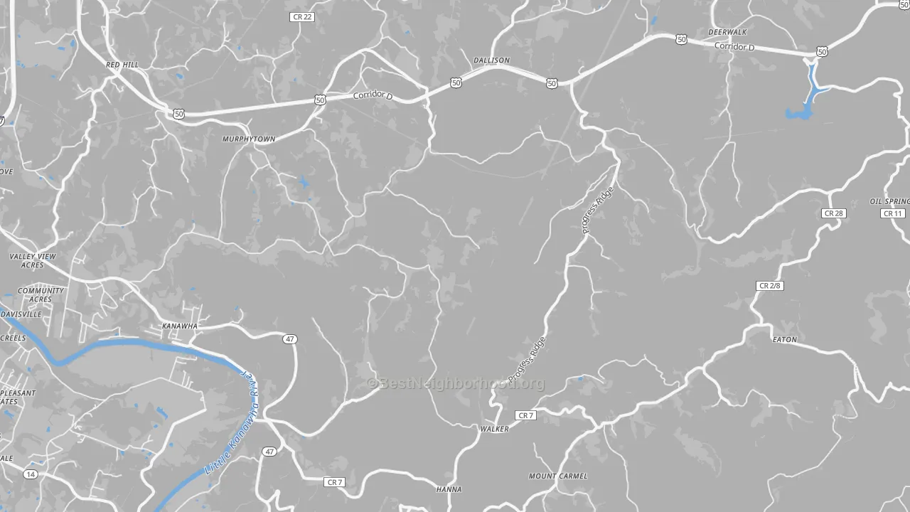 Transit Grade map of Walker, WV