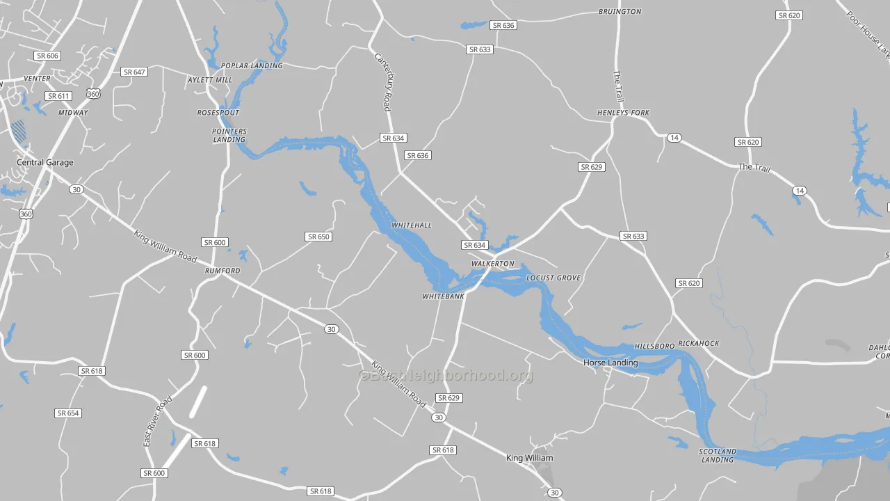 Transit Grade map of Walkerton, VA