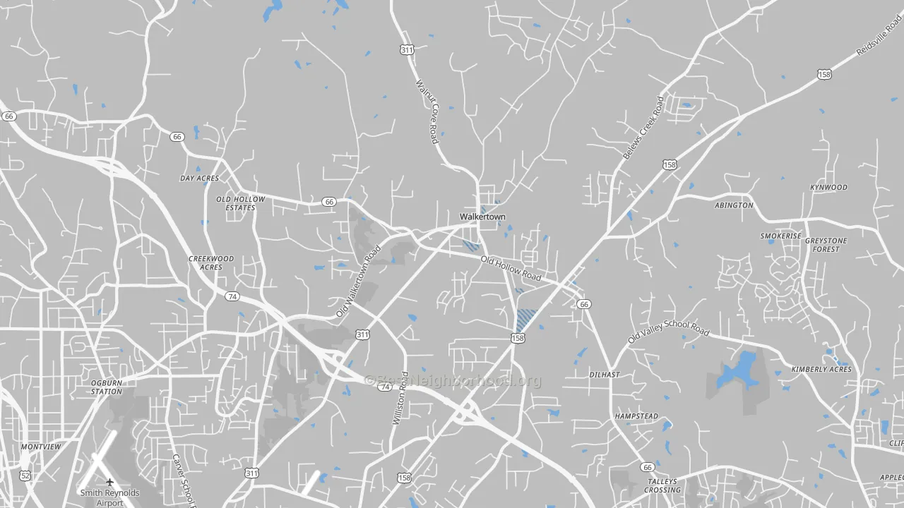 Transit Grade map of Walkertown, NC
