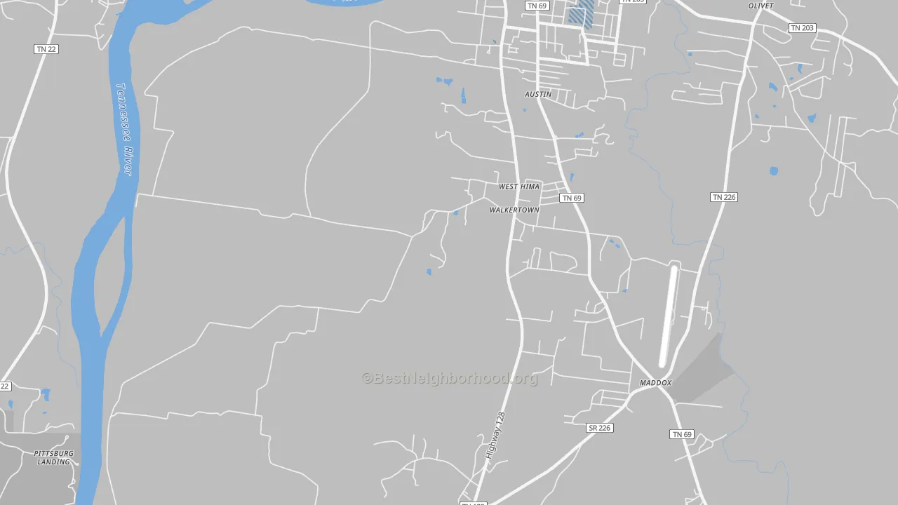Transit Grade map of Walkertown, TN