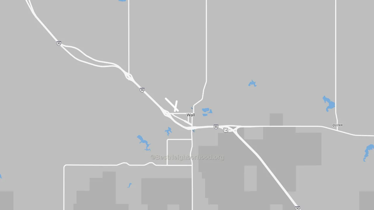 Transit Grade map of Wall, SD