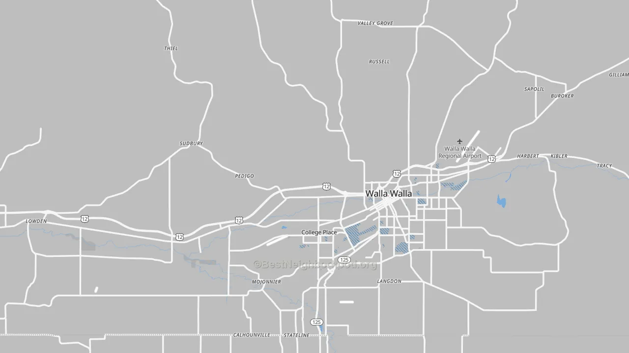 Transit Grade map of Walla Walla County, WA