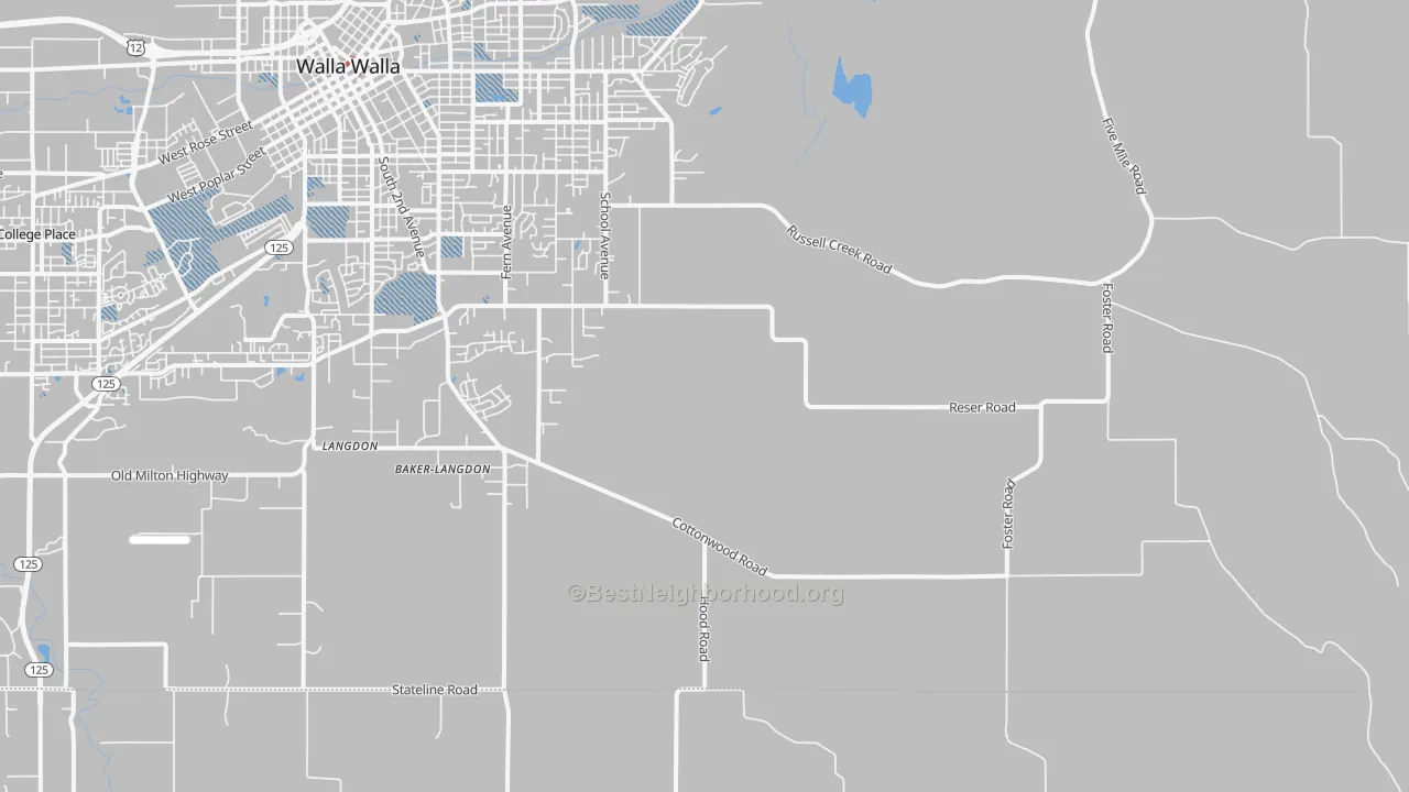 Transit Grade map of Walla Walla East, WA