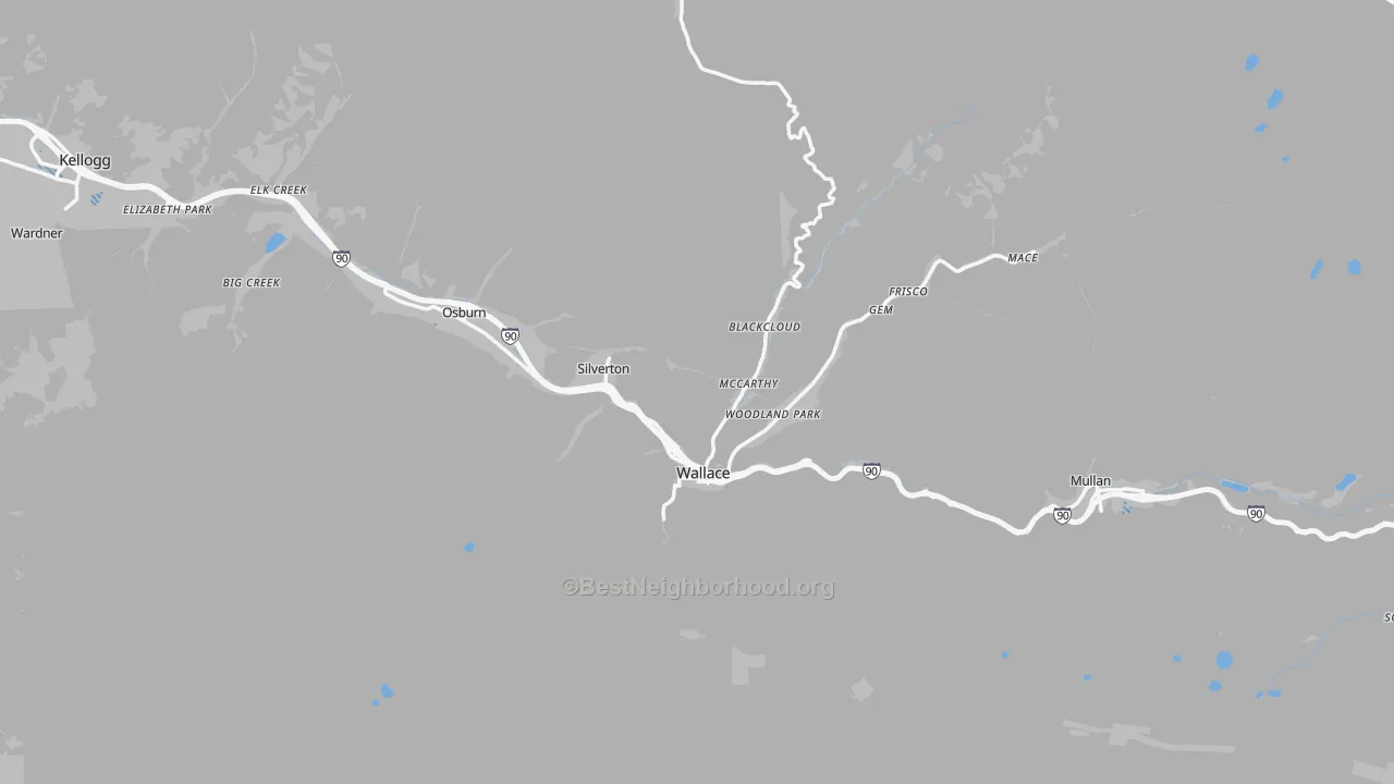 Transit Grade map of Wallace, ID