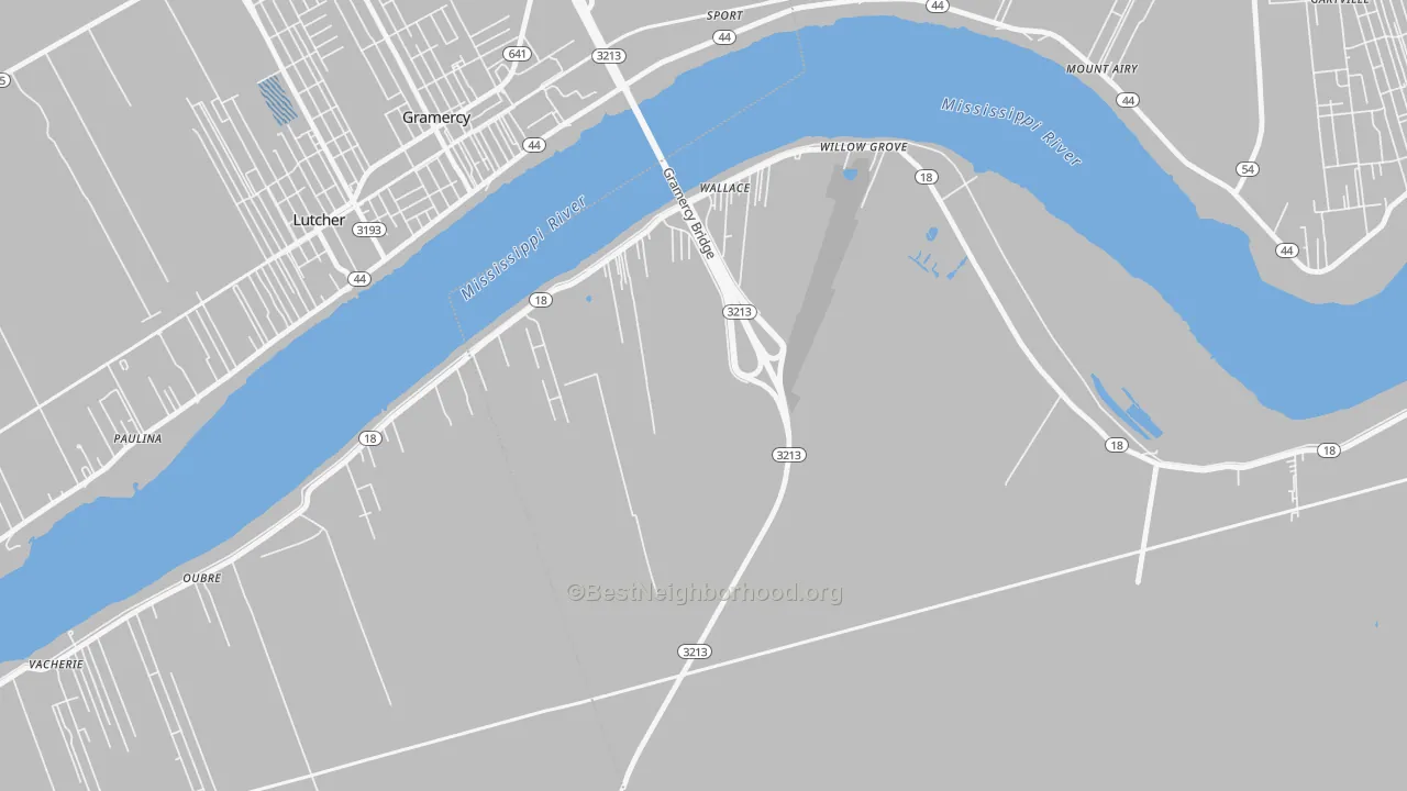Transit Grade map of Wallace, LA