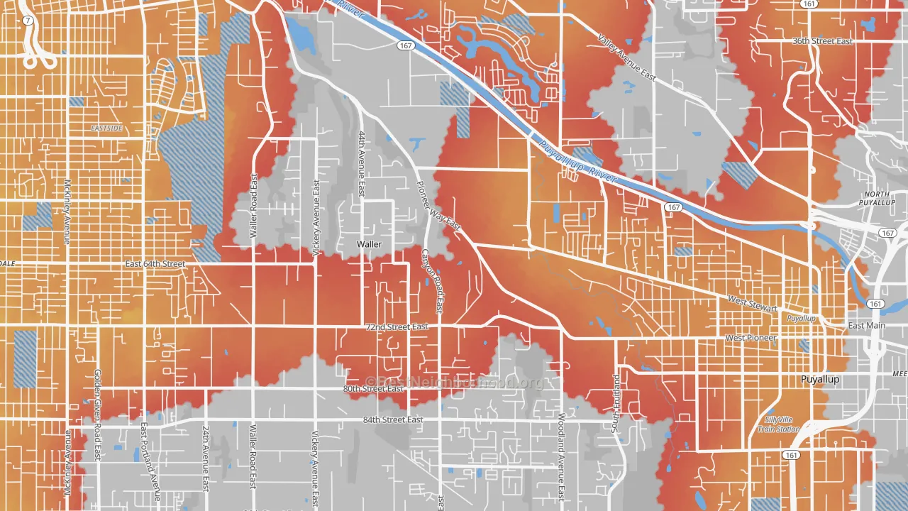 Transit Grade map of Waller, Tacoma, WA