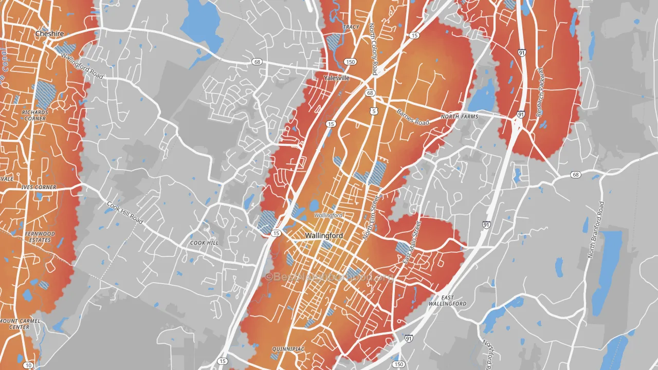 Transit Grade map of Wallingford, CT