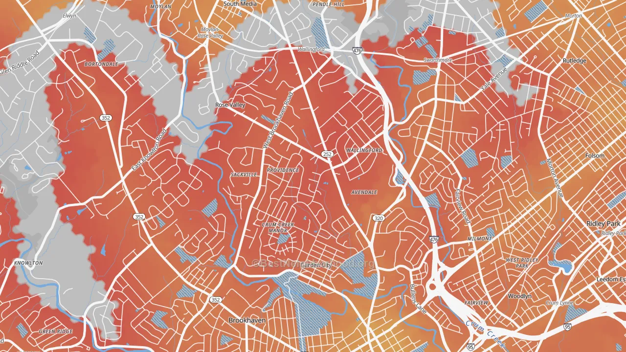 Transit Grade map of Wallingford, PA