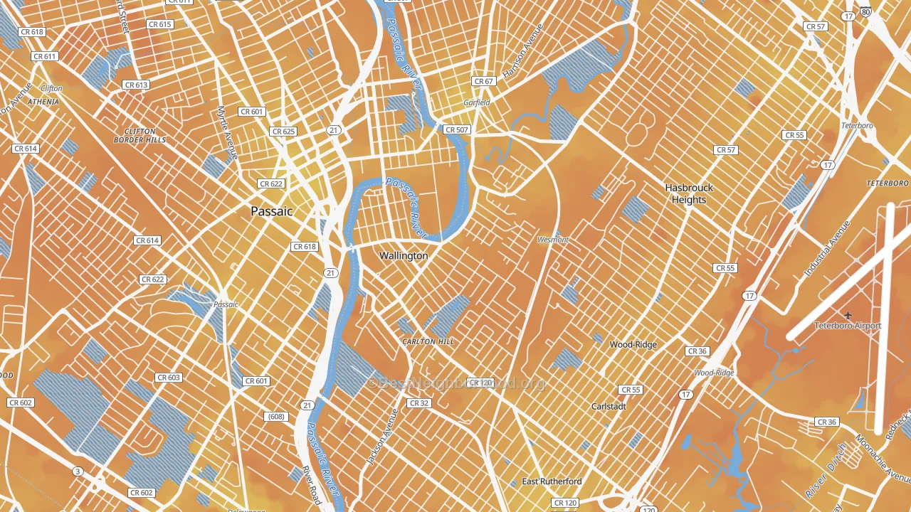 Transit Grade map of Wallington, NJ