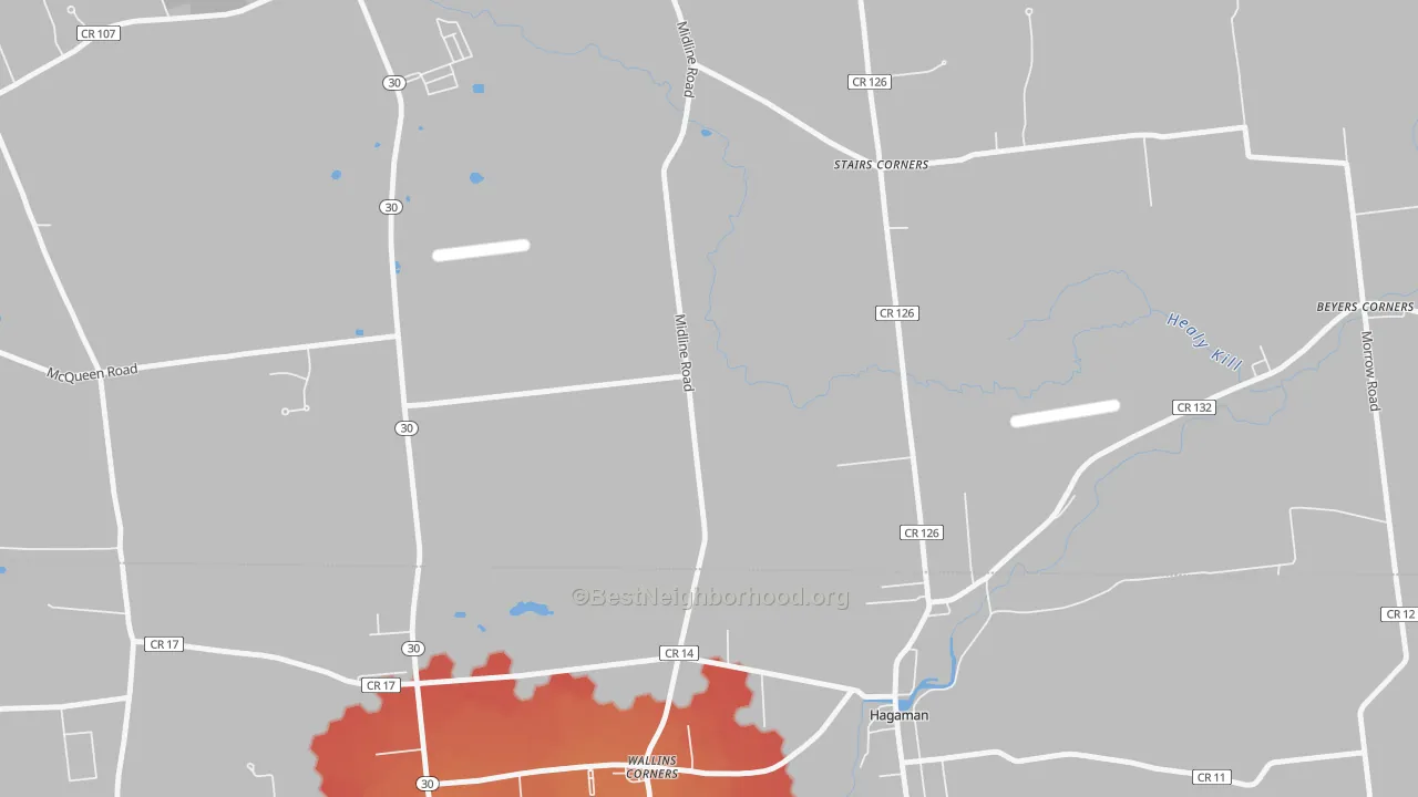 Transit Grade map of Wallins Corner, NY