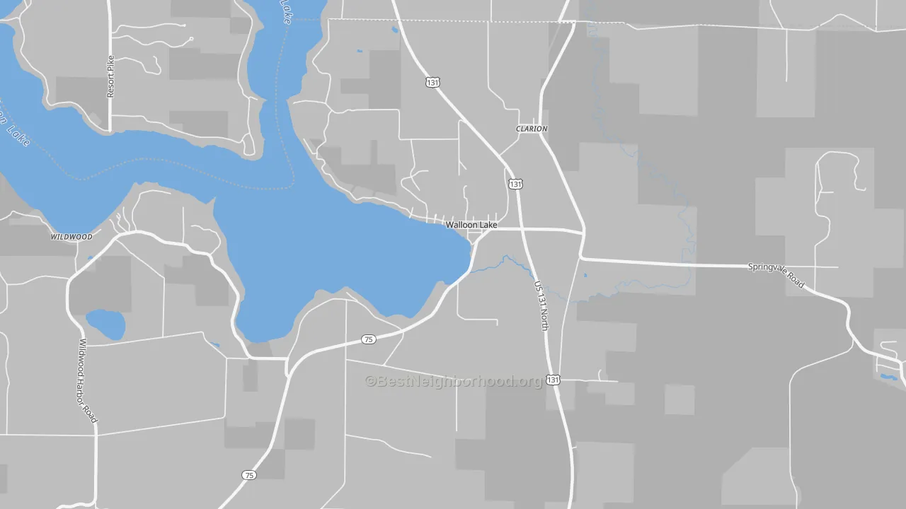 Transit Grade map of Walloon Lake, MI
