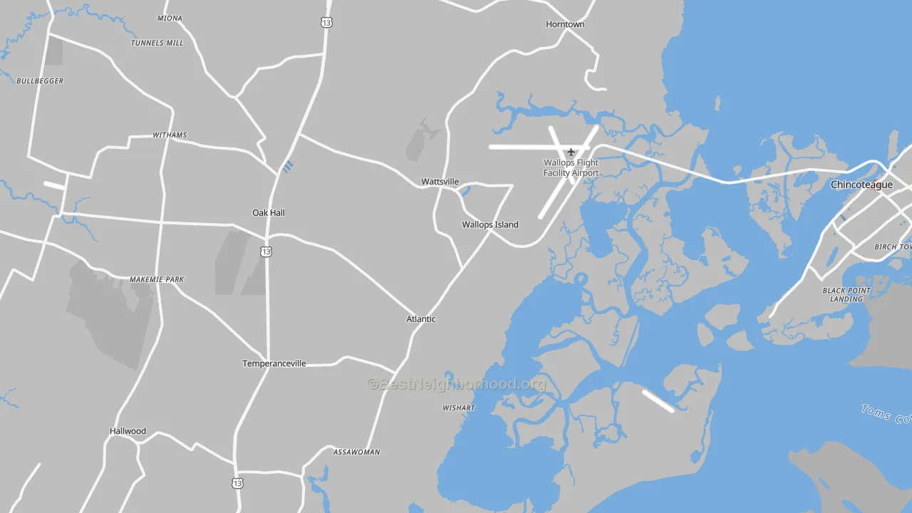 Transit Grade map of Wallops Island, VA