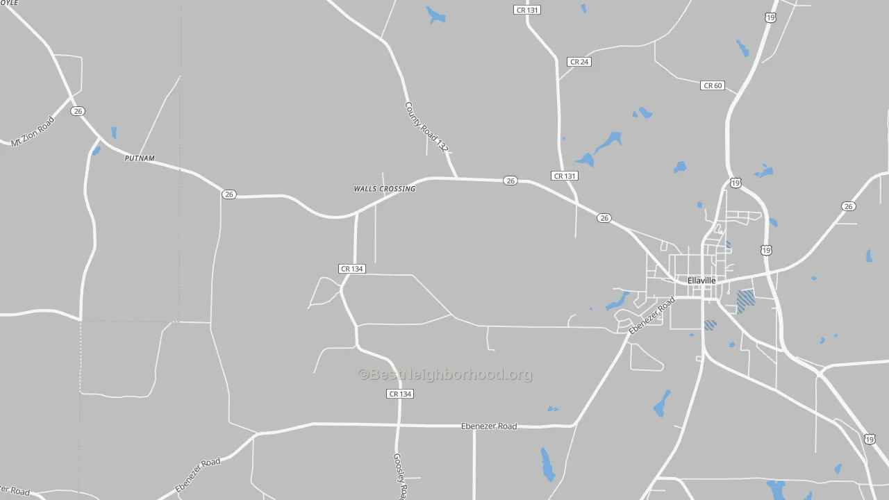 Transit Grade map of Walls Crossing, GA