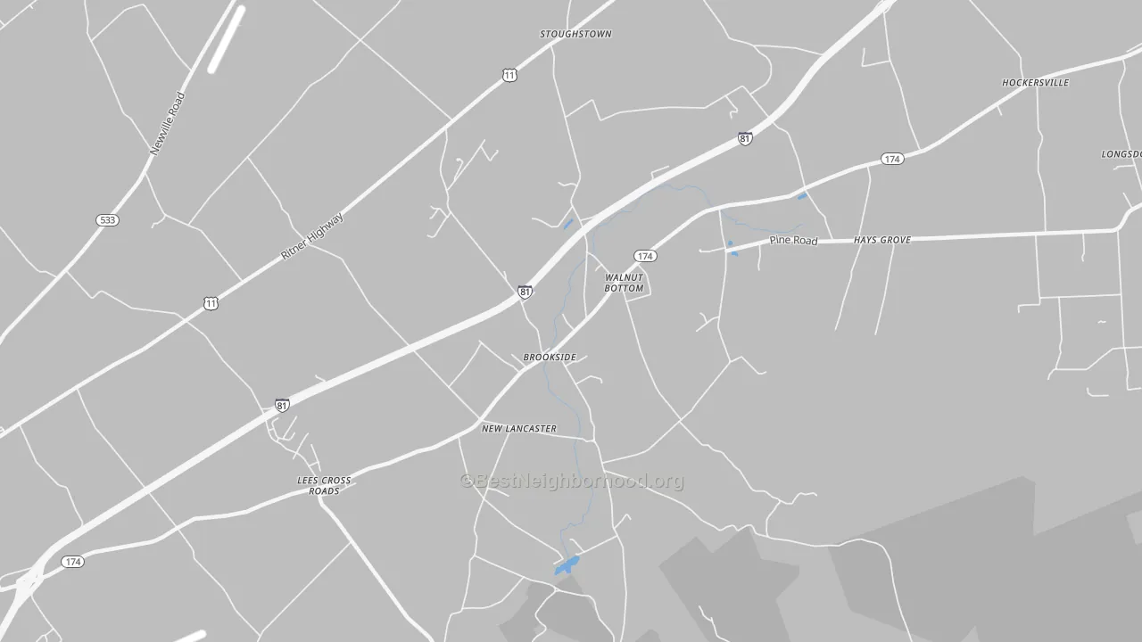 Transit Grade map of Walnut Bottom, PA