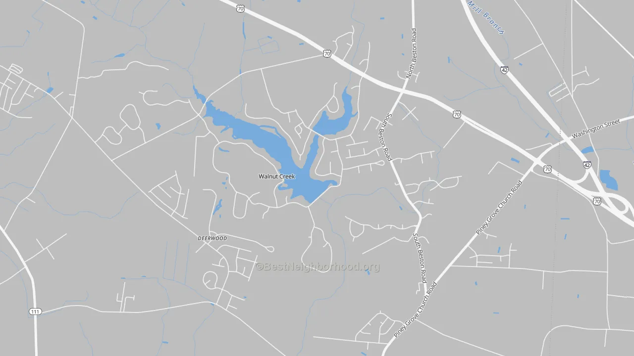 Transit Grade map of Walnut Creek, NC