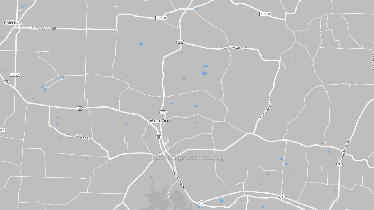 Transit Grade map of Walnut Creek, OH