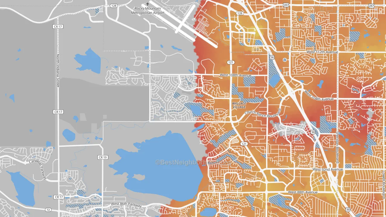 Transit Grade map of Walnut Grove, Broomfield, CO