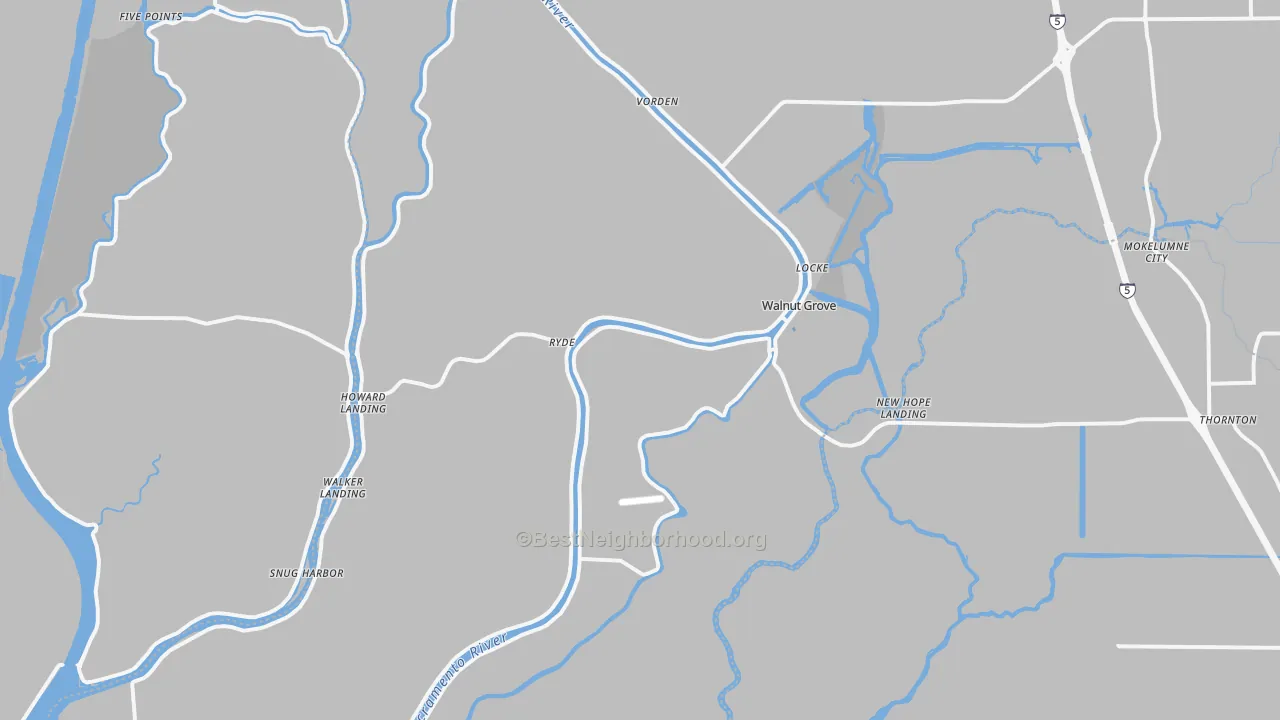 Transit Grade map of Walnut Grove, CA