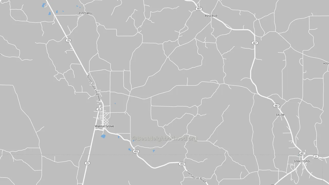 Transit Grade map of Walnut Grove, MS