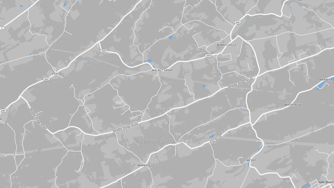 Transit Grade map of Walnut Grove, PA