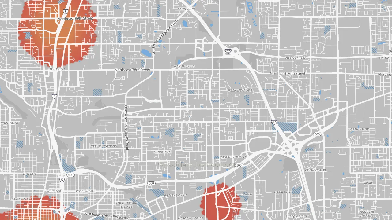 Transit Grade map of Walnut Grove, WA
