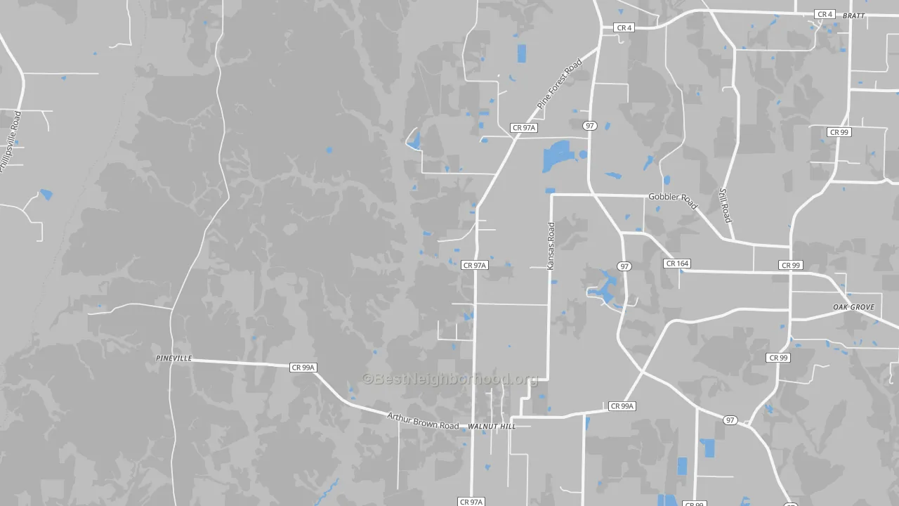 Transit Grade map of Walnut Hill, FL