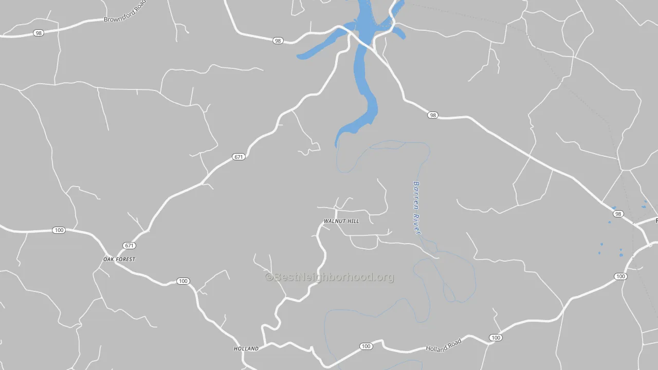 Transit Grade map of Walnut Hill, KY