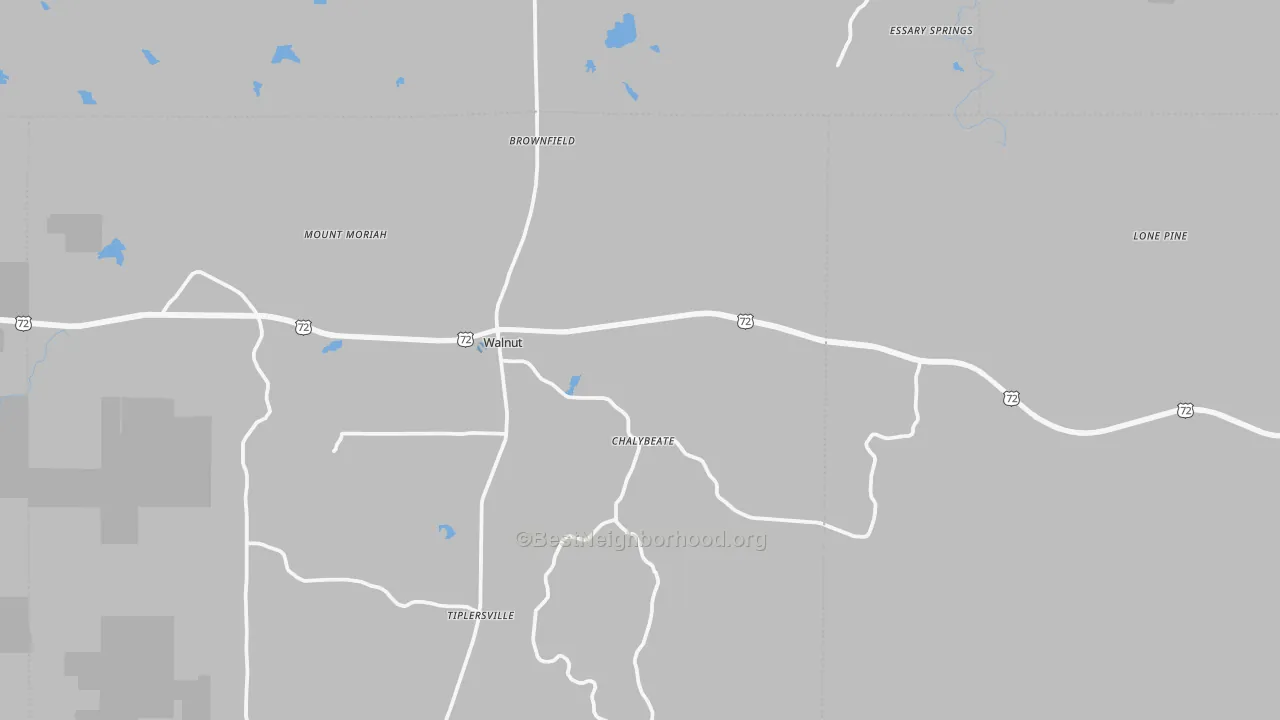 Transit Grade map of Walnut, MS