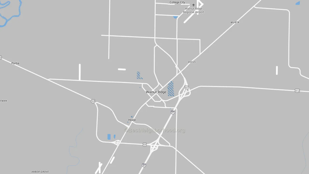 Transit Grade map of Walnut Ridge, AR