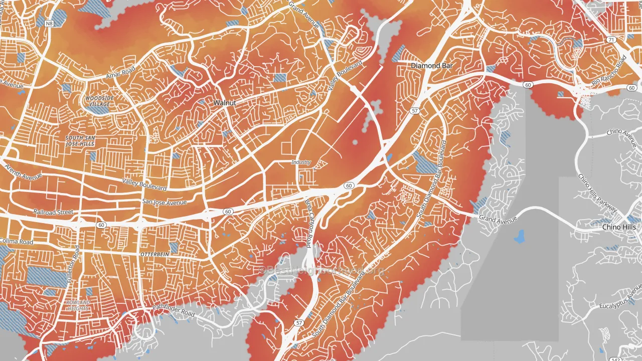 Transit Grade map of Walnut Valley, Diamond Bar, CA