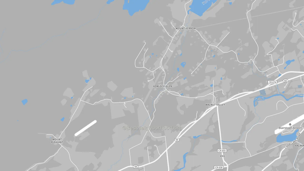 Transit Grade map of Walnut Valley, NJ