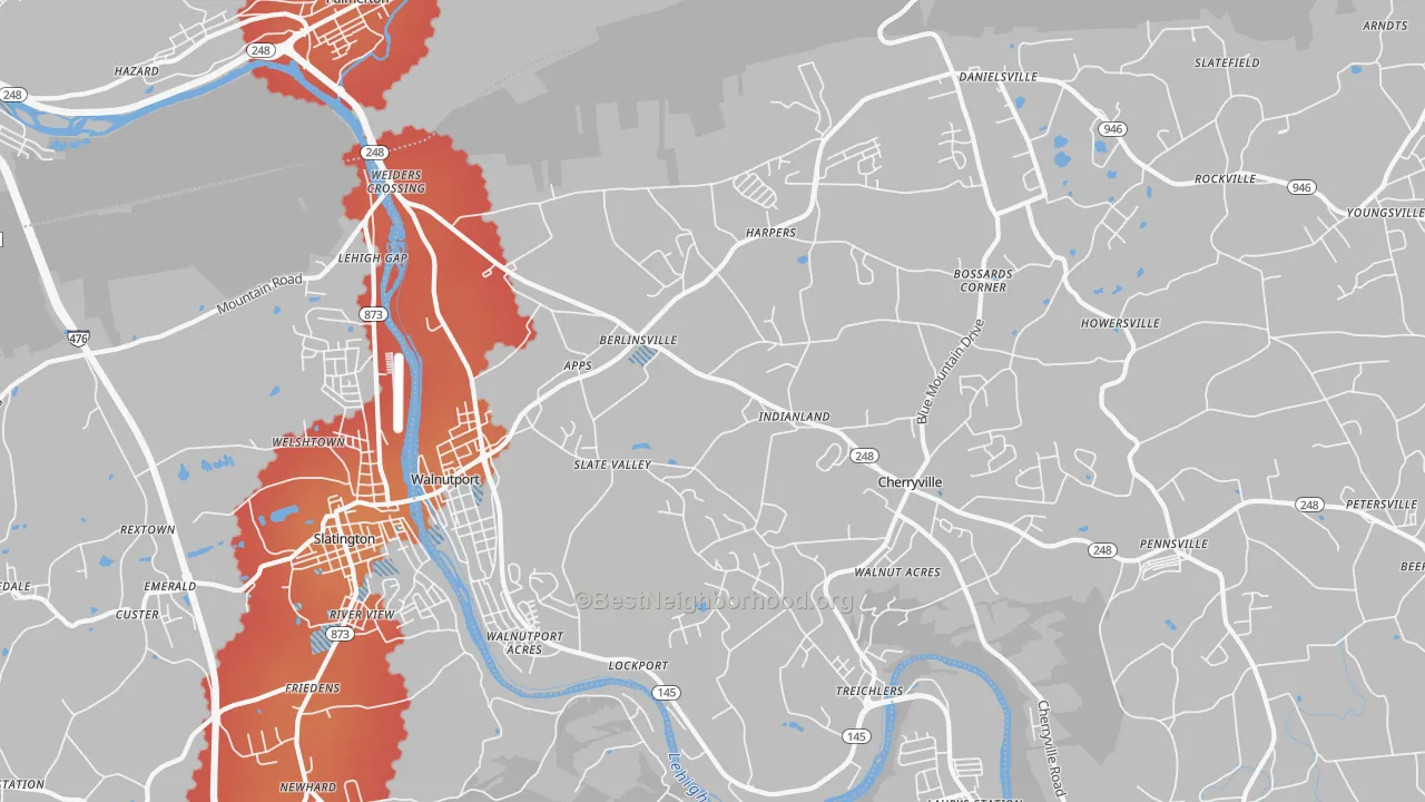 Transit Grade map of Walnutport, PA